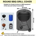 thumbnail image 2 of Round Grill Cover Smoker Cover, Kettle Grill Cover, BBQ Barbecue Cover, Dome Smoker Cover, Bullet Smoker Cover, Barrel Cover Fire Pit Cover，23"x30.3", 2 of 8