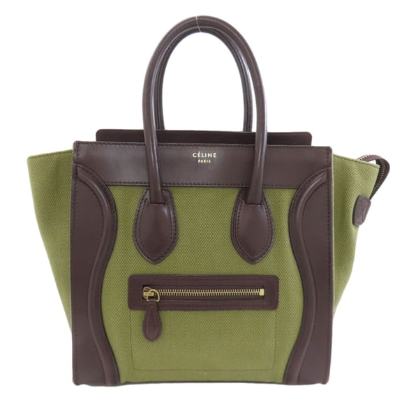 Pre-Owned Celine Luggage Micro Handbag, Canvas/Leather, Women's