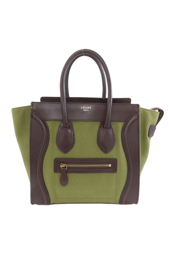 Pre-Owned Celine Luggage Micro Handbag, Canvas/Leather, Women's