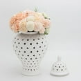 thumbnail image 2 of Light Ginger Jar Porcelain Jar Carved Lattice Hollow Out Jars, 2 of 6