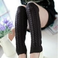 thumbnail image 4 of Dyfzdhu Autumn Winter Leg Warmers Women Solid Color Knitted Crochet Long Socks Calf Sleeve Grey, 4 of 5