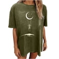 thumbnail image 1 of Blusa de manga corta con estampado de luna y sol de calavera con mangas caídas vintage para mujer Fridja  gope1691, 1 of 9