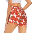 thumbnail image 2 of Uemuo Tomatoes Pattern Women's Athletic Shorts High Waisted Running Shorts with Liner Pockets Gym Elastic Workout Shorts-Medium, 2 of 9