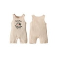 thumbnail image 4 of Yunliwuli Baby Girl Boy Tank Romper Casual Letter Print Round Neck Sleeveless Jumpsuit Toddler Father's Day Clothes, 4 of 10