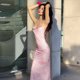 thumbnail image 4 of Vestido Midi Ajustado con Fruncido Floral para Mujer, de y de , Ideal para Invitadas de Boda, Cócteles y Salidas de Verano 2025. Rosa S, 4 of 10