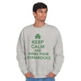 thumbnail image 5 of Keep Calm Shake Shamrocks St Paddys Sweatshirt for Men or Women Brisco Brands M, 5 of 6
