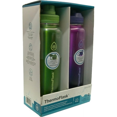 ThermoFlask 40oz Stainless Steel Water Bottle, 2-pack