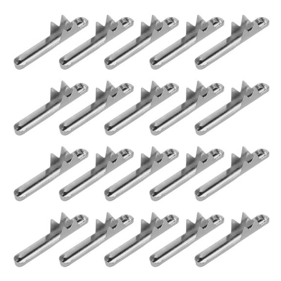 Uxcell 100 Pcs Elastic Cord Crimp Ends Elastic Barbed Cord Fasteners Silver Tone
