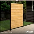 thumbnail image 2 of 6ft H x 4ft W Surface Mount Wood Privacy Screen, Outdoor Privacy Wall, Fence Panels for Outside Patio Balcony or Deck, Wood Fence Panel, Decorative Screen, Enclo EC18047, 2 of 8