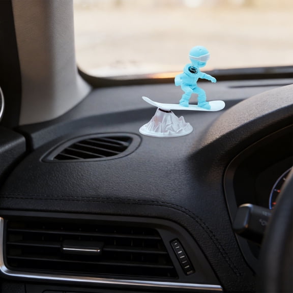 Zoowood Tesla Model Y Accessories Tesla Model 3 Car Center Console Snowboard Ornament Shaking Spring Figurine Winter Sports Decor Style A