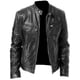 thumbnail image 1 of Chaqueta de motociclista de cuero sintético para hombre con cremallera, 1 of 1