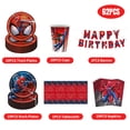 thumbnail image 3 of Decoración de cumpleaños de Spiderman Globos para niños Vajilla de Spiderman rojo Mantel Fondo Vasos de papel Platos Suministros para fiesta de bebé, 3 of 5