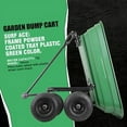 thumbnail image 4 of KAPAS Garden Dump Cart, Multifunctional Dumper Equiped with 4-Wheels Pneumatic Tire and Heavy Duty Steel Frame for Lawn, Garden, Yard, Garage, Wood and Cargo Carrier, 4 of 7