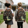 thumbnail image 4 of SEANATIVE Backpacks for Girls Boys Teens School Bookbag Travel Daypack Multi Pockets Elementary Kids Backpack with Padded Adjustable Straps, Cartoon Dinosaur Skeleton Musical Note, 4 of 7