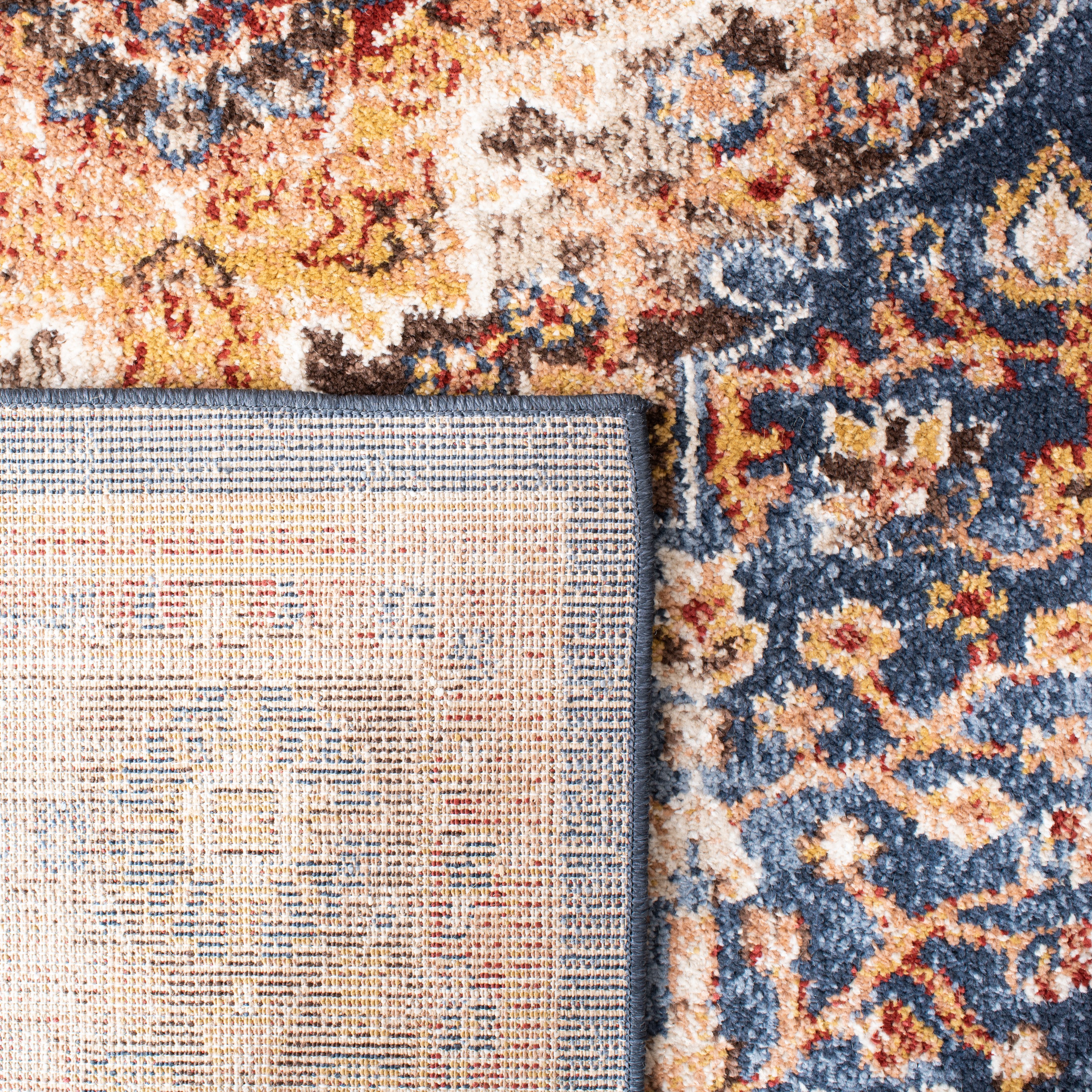 SAFAVIEH Bijar Rhona Oriental Area Rug, Navy/Brown, 6'7" x 6'7" Round