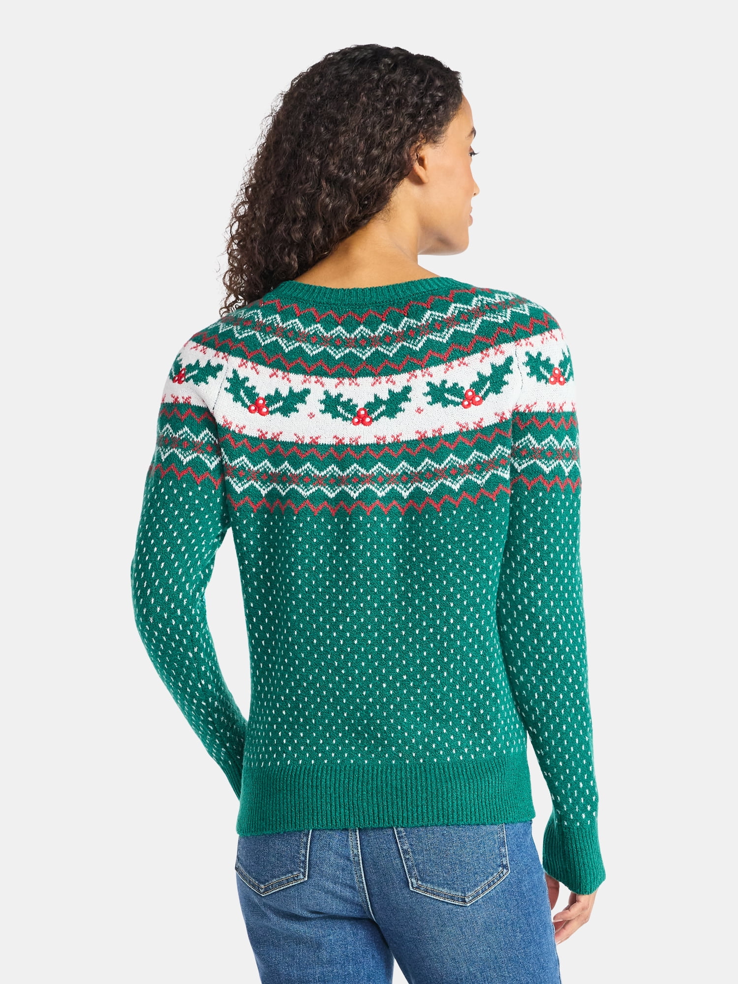 Holiday Time Women's and Women's Plus Pretty Christmas Sweater, Sizes XXS-3X