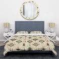 thumbnail image 3 of Designart "Nomadic Tribal Essence I" Beige Geometric Bedding Covert Set - Modern & Contemporary Bed Set With 2 Shams, 3 of 5