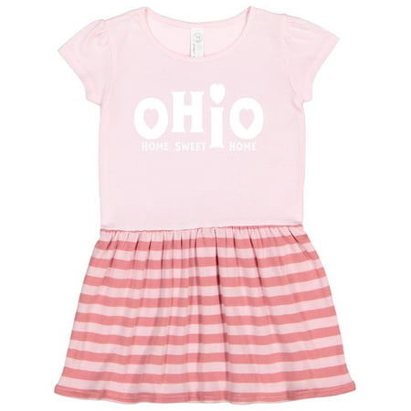 

Inktastic Ohio Sweet Home White Text Gift Toddler Girl Dress