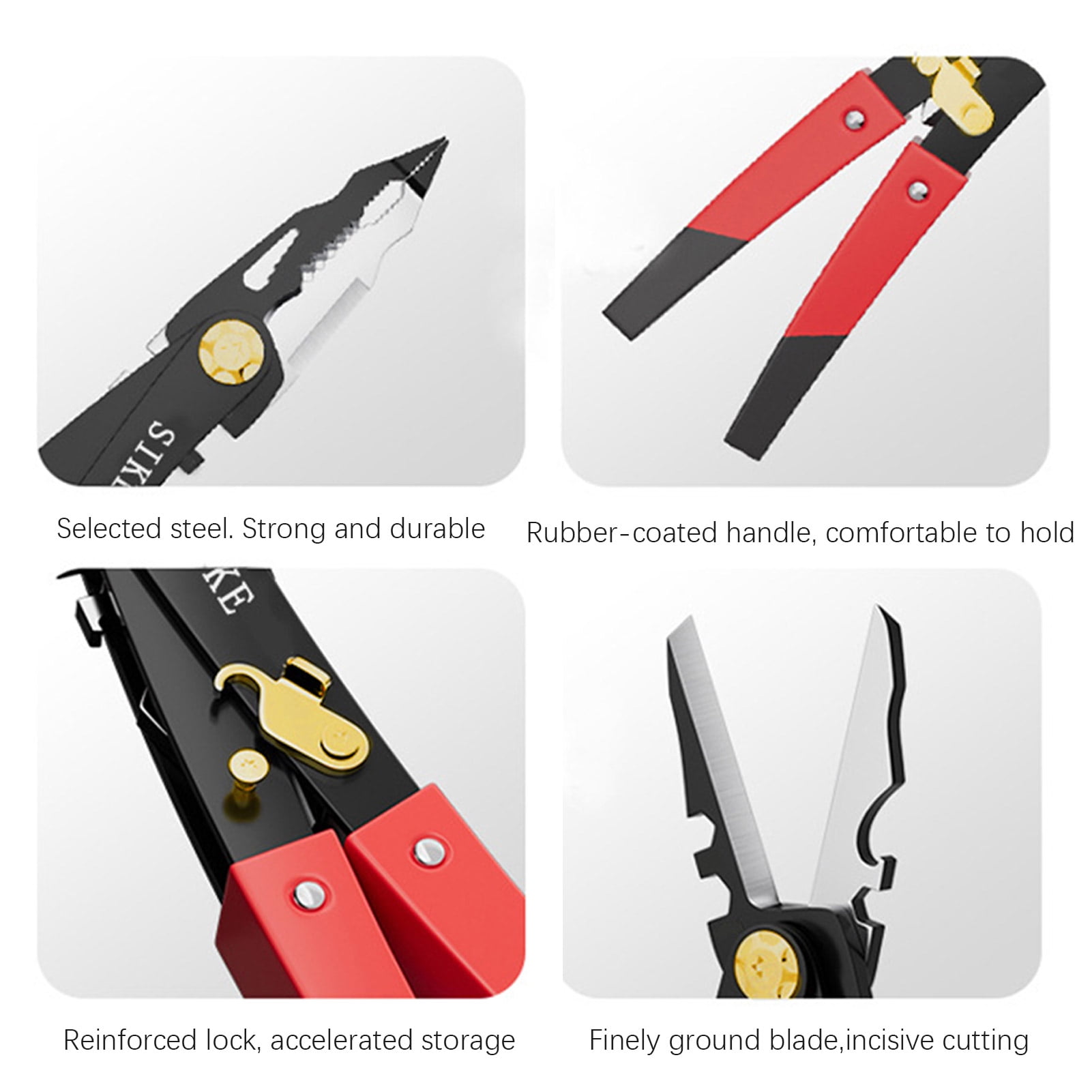 Electrical Wire Pliers, Multi Function Needle Nose Cable Stripper Pliers, Carbon Steel Wire Stripping Tool for Factory, Electricians, Construction Project, Automotive Circuits, Home