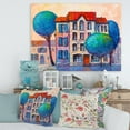 thumbnail image 1 of Designart House With Red Roof and Colorful Autumn Trees Canvas Wall Art, 1 of 4
