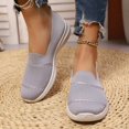 thumbnail image 6 of Fashion Breathable Sneaker Mesh Slip On Walking Shoes Arch Support Solid Color Grey, 6 of 8