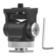 thumbnail image 2 of Adaptador de zapata de cámara de 1/4" con soporte ajustable para trípode negro, 2 of 5