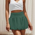 thumbnail image 2 of Loopsun Womens Summer Skirts, Fashion Skirt Womens Solid Short Puff Hem Flared A-Line Skirt Green L, 2 of 5