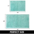 thumbnail image 2 of 2 Pieces Bathroom Rugs, Non Slip Absorbent Velvety-Soft Butter Chenille Bath Mat Set (Light Blue), 2 of 6
