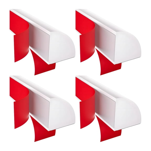 4 Pcs White Flexible Quarter Round Molding, Self Adhesive Peel and Stick PVC Quarter Round Trim Molding, Waterproof Bendable Molding Trim for Kitchen, Bathroom