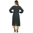 thumbnail image 4 of Moomaya Printed Full Sleeve A-Line Kurti For Women Crinkle Rayon Designer Indian Ethnic Blouse, 4 of 7