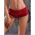 thumbnail image 3 of Women Sexy Glitter Party Shorts Solid Sequin Hot Pants Low Rise Sparkly Mini Shorts Hot Rave Night-Out Clubwear Casual Dance Sports Bottom, 3 of 6