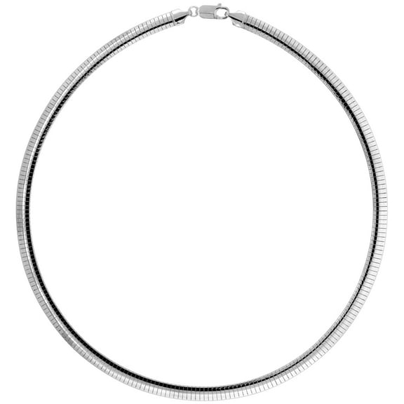 925 Sterling Silver Solid Italian Omega Chain Bracelet 6mm