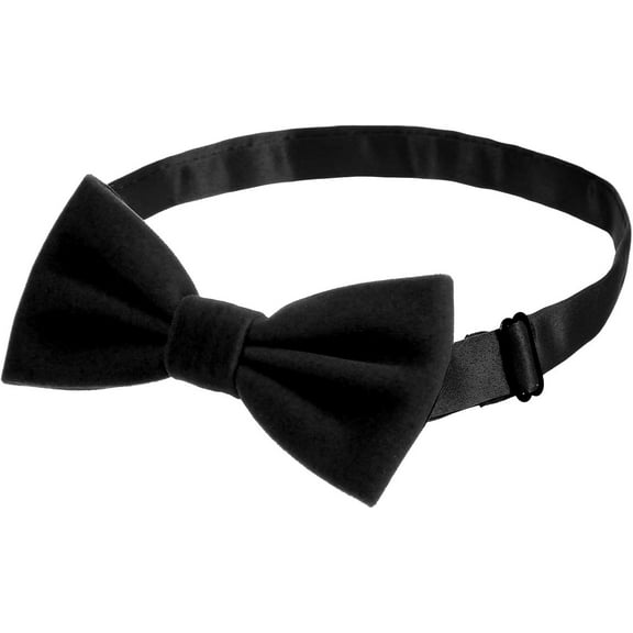 Black Bow Ties for Men, Velvet Bow Tie, Pre-Tied Adjustable Bowties, Tie for for Weddings, Parties, Business