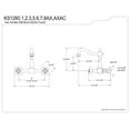 thumbnail image 2 of Kingston Brass KS1261AX Heritage Two-Handle Wall Mount Kitchen Faucet, Polished Chrome, 2 of 2