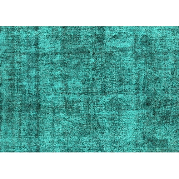 Ahgly Company Machine Washable Indoor Rectangle Oriental Turquoise Blue Industrial Area Rugs, 5' x 8'