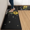 thumbnail image 2 of Anti-Fatigue Sunflower Kitchen Rug Set of 2 Cushioned Black Kitchen Mats for Floor, Summer Bees Standing Mat Waterproof Non-Slip Kitchen Mats and Rugs PVC Ergonomic Comfort Foam Kitchen Decor, 2 of 6