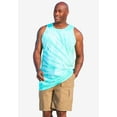 thumbnail image 3 of KingSize Men's Big & Tall Shrink-Less Lightweight Longer-Length Tank - 8XL, Cool Blue Tie Dye, 3 of 4