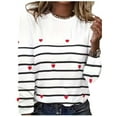 thumbnail image 2 of Craaazy Valentine T-Shirts for Women Casual Long Sleeve Heart Printed Tops Fashion Round Neck Shirts Gifts, 2 of 4