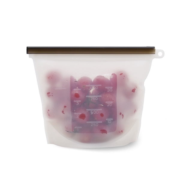 Food grade silicone fresh-keeping bag vacuum ziplock bag frozen food packaging storage bag soup storage bag