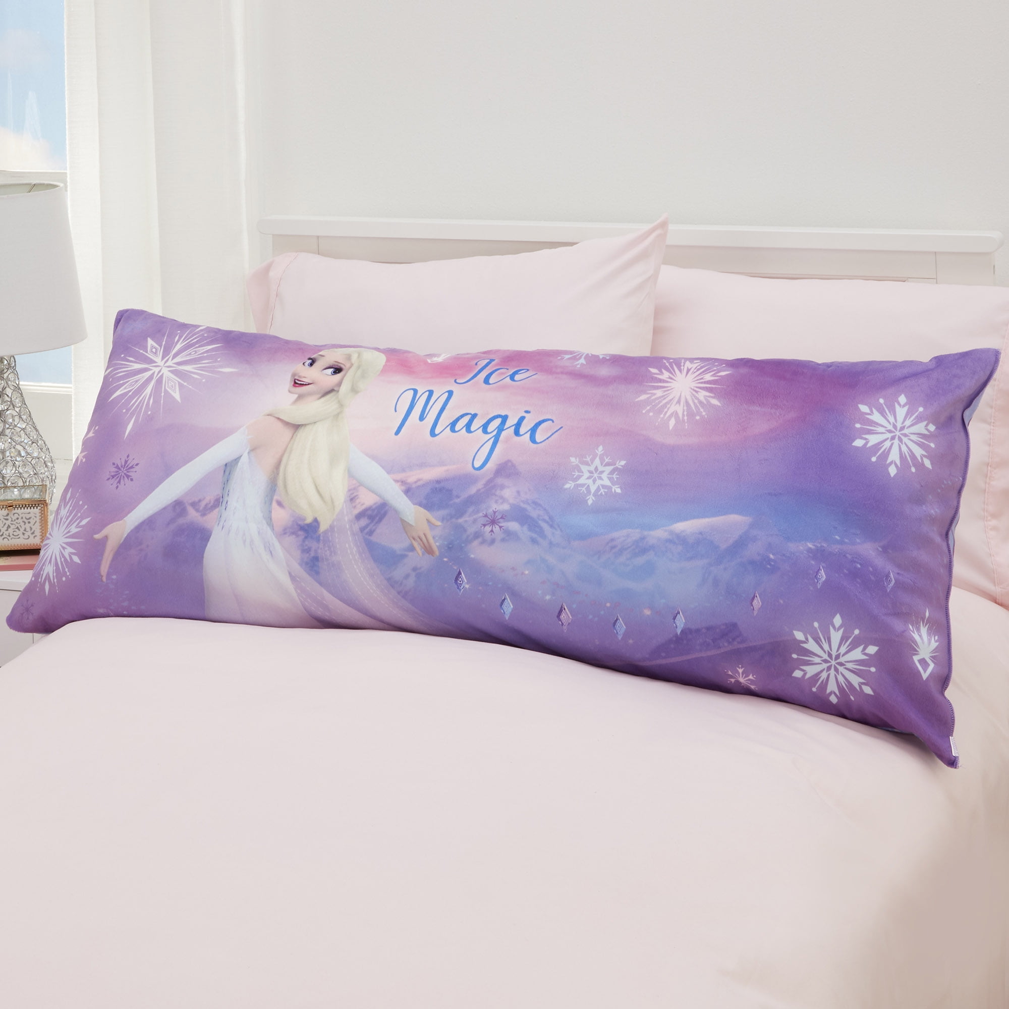 Disney Frozen Kids Body Pillow, Extra Large 4-Feet Long, Reversible, Purple