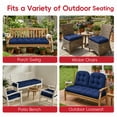 thumbnail image 4 of Millsilo 3-Piece Outdoor Wicker Cushion Set, 2 Chair Cushions 19 x 19 x 4 in and 1 Loveseat Cushion 44 x 19 x 4 in, Blue, 4 of 6