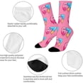 thumbnail image 7 of 5 Pair Baseball Funny Socks Christmas Santa Novelty Casual Crew Socks Women Men Christmas Socks Cute Crazy Design Socks Novelty Gift For Women Men 1 Pairs 2 Size Socks Stocking(Pink,34cm), 7 of 7