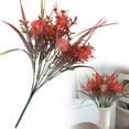thumbnail image 2 of Artificial Plants, Fake Shrubs UV Resistant No Fade Faux Plastic Greenery for Wedding Bridal Bouquet Indoor Outdoor Home Garden Kitchen Office Table Vase Decor, 1Pc, Multi-Variety(Red1,13.8x3"), 2 of 9