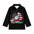 thumbnail image 3 of Psesaysky Girls USA Flag Golf Print Fleece Long Sleeve Shirts Soft Half Zip Pullover Sweatshirt Stand-up Collar Kids Athletic Winter Jacket 12-13 Years, 3 of 6
