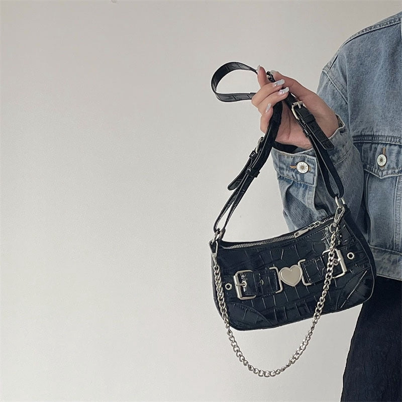 Punk Bag, Gothic Tote Bag Y2K Cool Style Trendy Women Shoulder