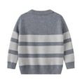 thumbnail image 3 of Glisme Knit Sweater For Boys Toddler Striped Sweaters Long Sleeve Thermal Knitted Pullover Sweaters Unisex Leisure Top Clothes Grey , 7-8 Years, 3 of 3