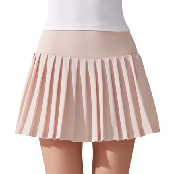 Falda plisada de tenis para mujer con pantalones cortos: falda pantalón deportiva, para correr, con bolsillos, cintura elástica, varias tallas