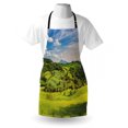 thumbnail image 3 of Tuscany Apron Tuscany Italy Sunlight Homestead Plantation Farms Pathway Greenery Print, Unisex Kitchen Bib Apron with Adjustable Neck for Cooking Baking Gardening, Sky Blue Apple Green, by Ambesonne, 3 of 3
