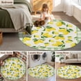 thumbnail image 5 of Round Rug 7Ft Washable Non-Slip, Summer Lemons Circle Area Rugs for Living Room Bedroom, Farmhouse Fruits Sage Green Buffalo Plaid Indoor Floor Mats Carpet Runner for Home Decor Aesthetic, 5 of 8