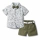 thumbnail image 1 of Herrnalise - Ropa de verano para bebé niño pequeño, camisa de manga corta con botones y pantalones cortos, conjunto informal para caballero de 1 a 6 años, 1 of 7